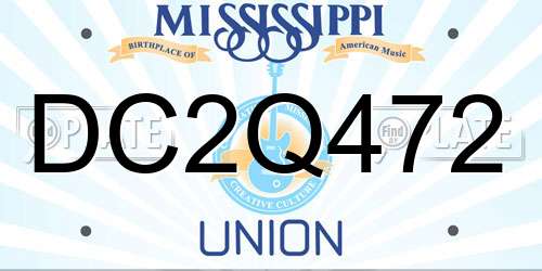 DC2Q472 Mississippi License Plate