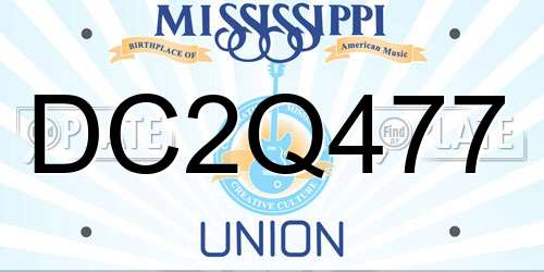 DC2Q477 Mississippi License Plate