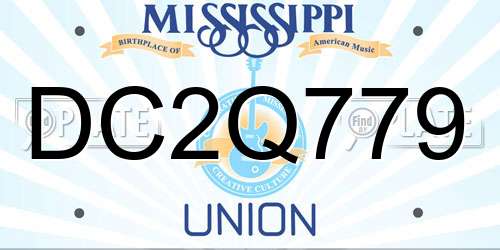 DC2Q779 Mississippi License Plate