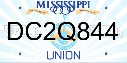 DC2Q844 Mississippi License Plate