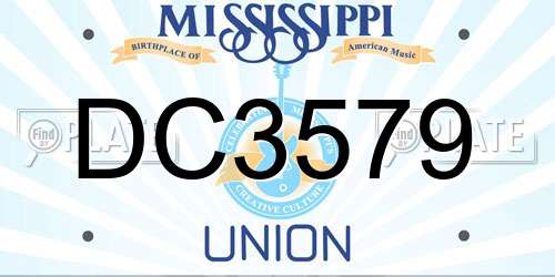 DC3579 Mississippi License Plate