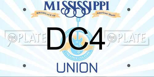 DC4 Mississippi License Plate