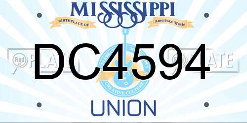 DC4594 Mississippi License Plate