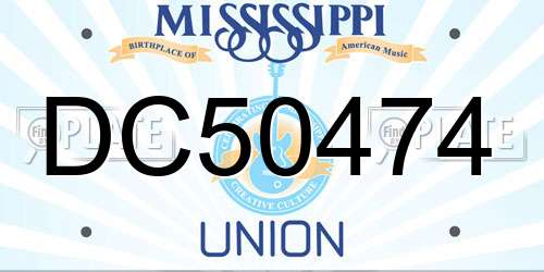 DC50474 Mississippi License Plate