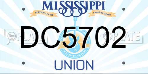 DC5702 Mississippi License Plate