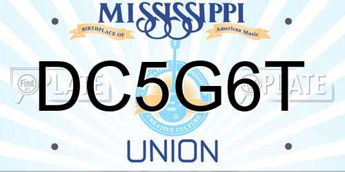 DC5G6T Mississippi License Plate