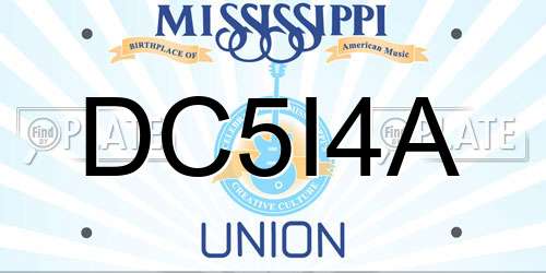 DC5I4A Mississippi License Plate