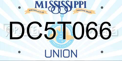 DC5T066 Mississippi License Plate