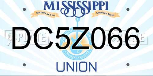 DC5Z066 Mississippi License Plate