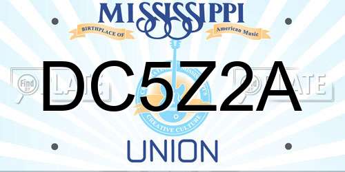DC5Z2A Mississippi License Plate