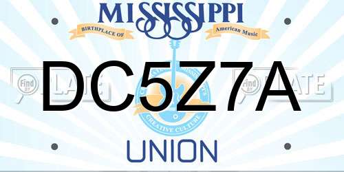 DC5Z7A Mississippi License Plate