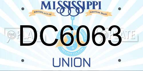 DC6063 Mississippi License Plate