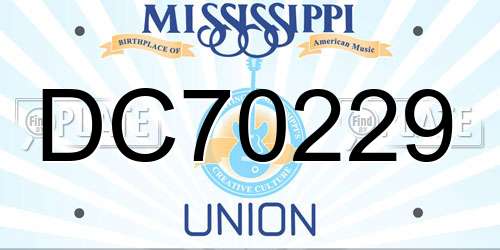 DC70229 Mississippi License Plate