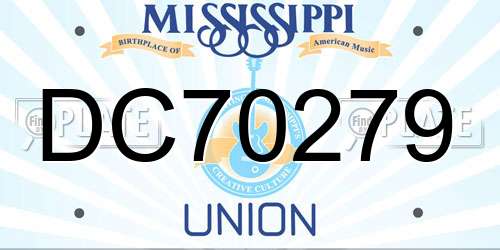 DC70279 Mississippi License Plate