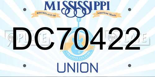 DC70422 Mississippi License Plate