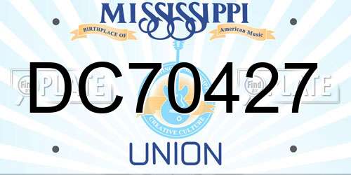 DC70427 Mississippi License Plate