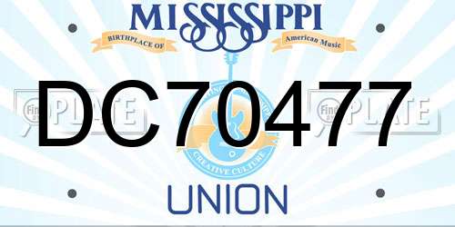 DC70477 Mississippi License Plate