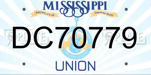 DC70779 Mississippi License Plate