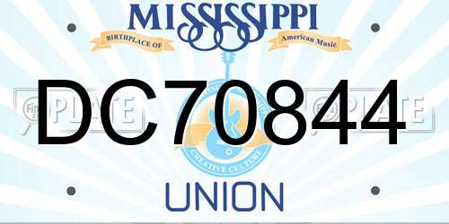 DC70844 Mississippi License Plate