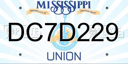 DC7D229 Mississippi License Plate