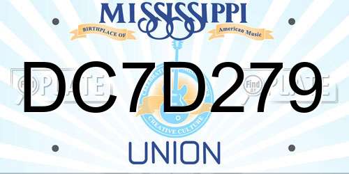DC7D279 Mississippi License Plate