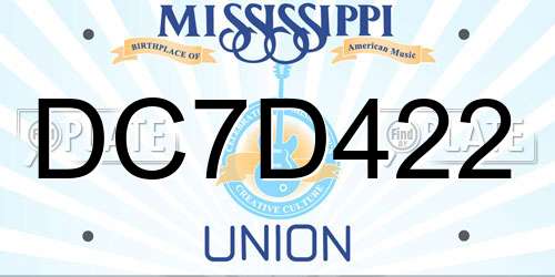 DC7D422 Mississippi License Plate