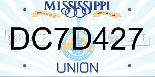 DC7D427 Mississippi License Plate