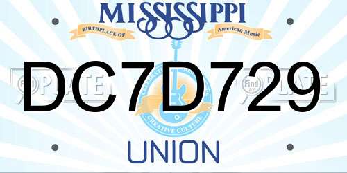 DC7D729 Mississippi License Plate