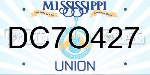 DC7O427 Mississippi License Plate