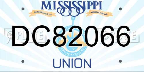 DC82066 Mississippi License Plate