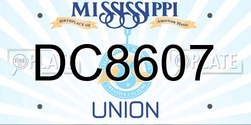 DC8607 Mississippi License Plate