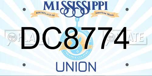 DC8774 Mississippi License Plate