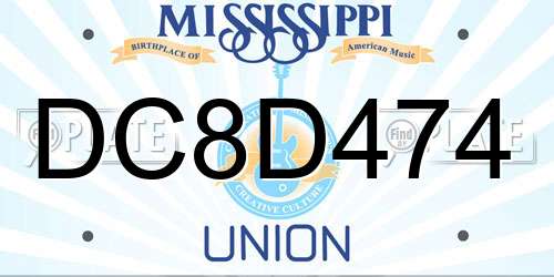 DC8D474 Mississippi License Plate