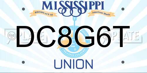 DC8G6T Mississippi License Plate