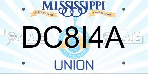 DC8I4A Mississippi License Plate