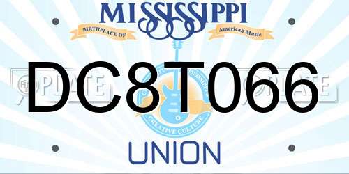 DC8T066 Mississippi License Plate