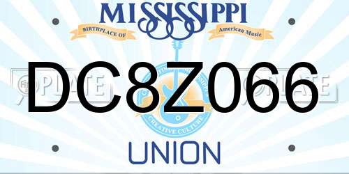 DC8Z066 Mississippi License Plate