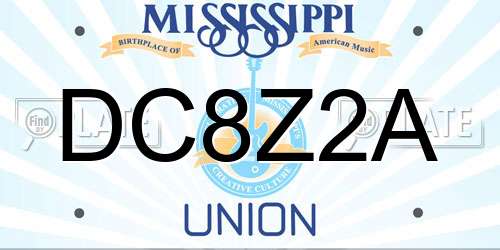 DC8Z2A Mississippi License Plate