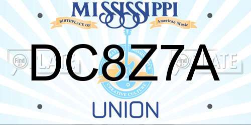 DC8Z7A Mississippi License Plate