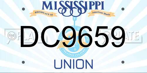 DC9659 Mississippi License Plate
