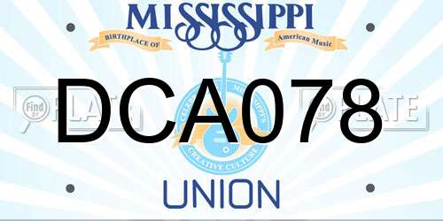 DCA078 Mississippi License Plate