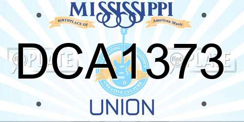 DCA1373 Mississippi License Plate