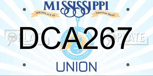 DCA267 Mississippi License Plate