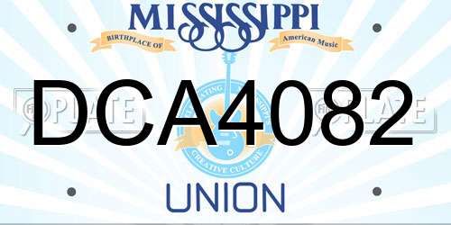 DCA4082 Mississippi License Plate