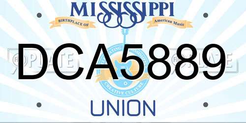 DCA5889 Mississippi License Plate