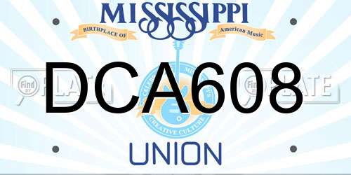 DCA608 Mississippi License Plate