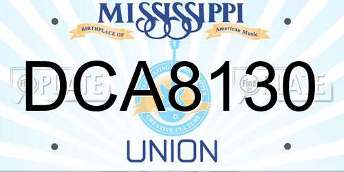 DCA8130 Mississippi License Plate