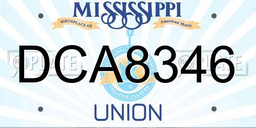 DCA8346 Mississippi License Plate