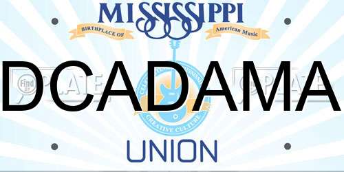 DCADAMA Mississippi License Plate
