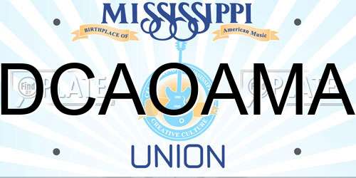 DCAOAMA Mississippi License Plate